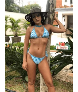 Biquni Fita fina Azul