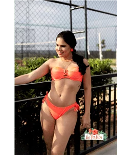 Biquni Laranja Neon Canelado