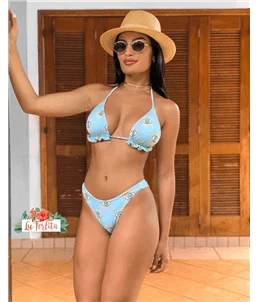 Biquni Olho Grego Azul Claro