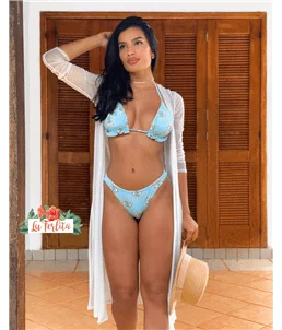 Biquni Olho Grego Azul Claro