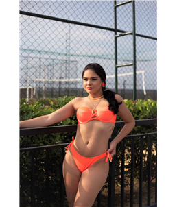Calcinha Laranja Neon Canelado
